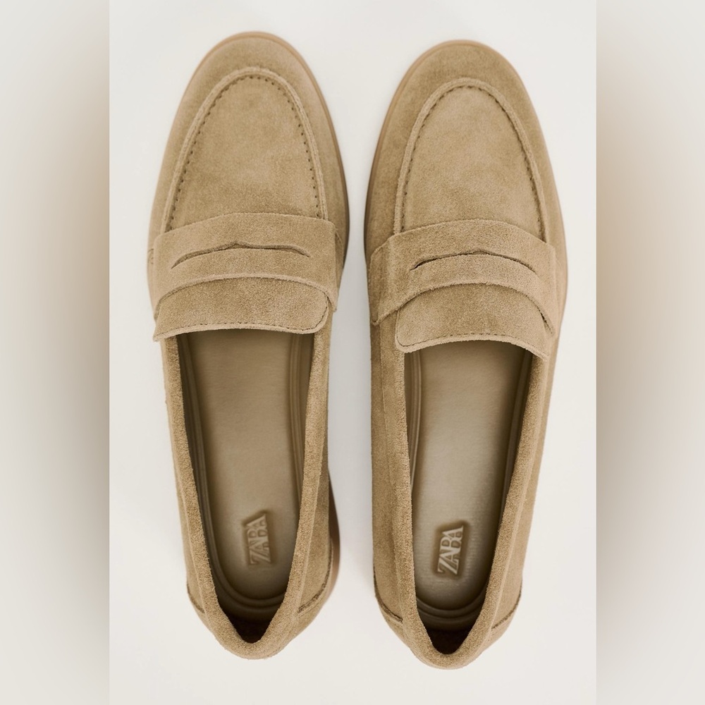 Zara Suede penny loafers size 40